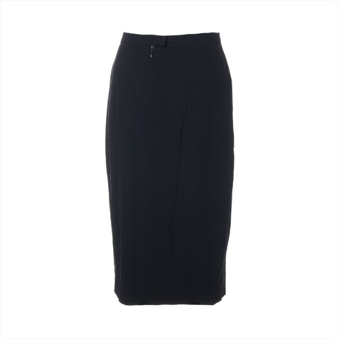 CHANEL Wool suit with short sleeves and skirt, size 95A, 1995, size 38 setup Navy WS16252