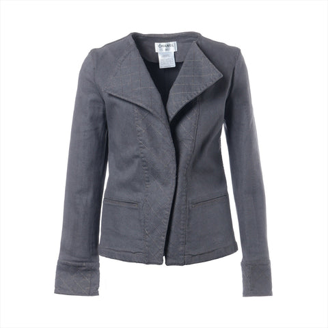 CHANEL Riders denim blouson size 34 05A 2005 Jacket gray WS16253