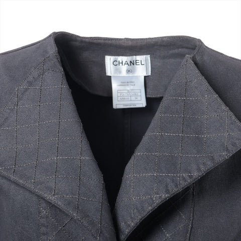 CHANEL Riders denim blouson size 34 05A 2005 Jacket gray WS16253