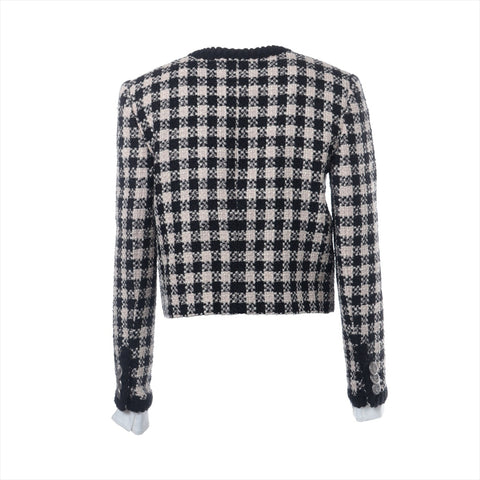 Miu Miu Tweed 2019 Single Collarless 38 Jacket black WS16254