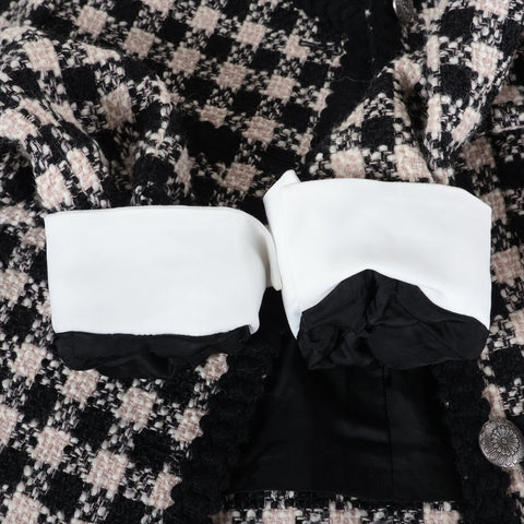 Miu Miu Tweed 2019 Single Collarless 38 Jacket black WS16254