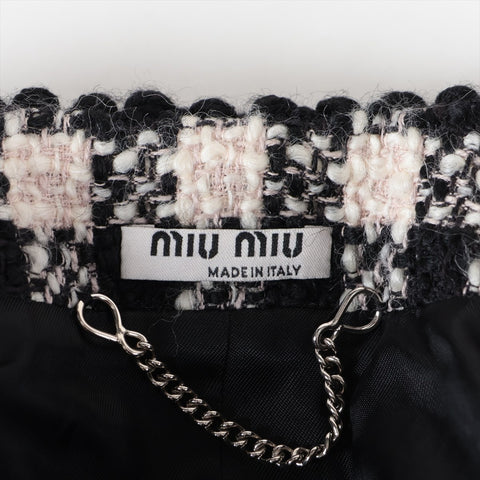 Miu Miu Tweed 2019 Single Collarless 38 Jacket black WS16254