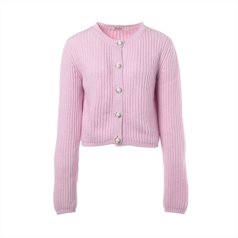Miu Miu Cashmere and pearl button knitwear 2018 cardigan pink WS16255