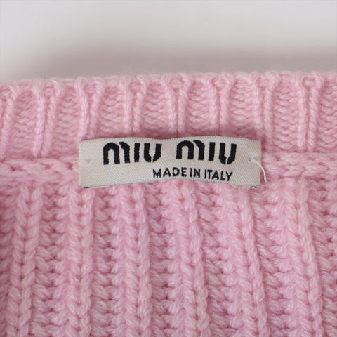 Miu Miu Cashmere and pearl button knitwear 2018 cardigan pink WS16255
