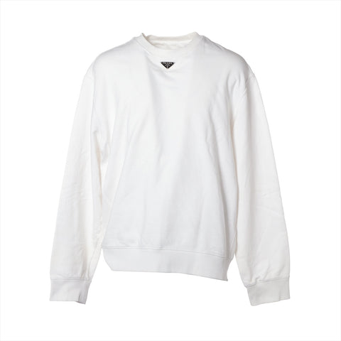 PRADA Cotton Triangle Logo M sweat white WS16256