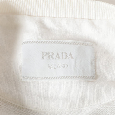 PRADA Cotton Triangle Logo M sweat white WS16256