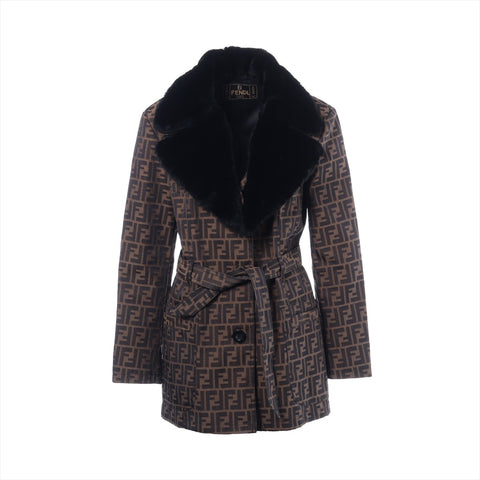 FENDI Zucca collared jacket size 42 Jacket Brown WS16261