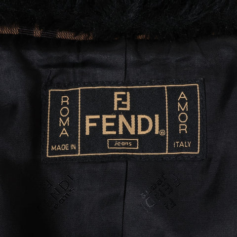 FENDI Zucca collared jacket size 42 Jacket Brown WS16261