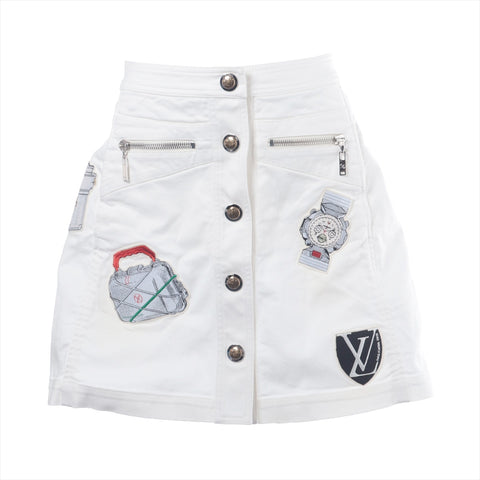 LOUIS VUITTON Cotton Patch Logo Travel 2018 skirt white WS16264