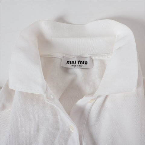 Miu Miu Polyester shirt logo 2024 L Short sleeve shirt white WS16269