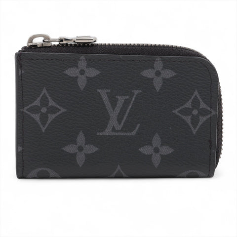 LOUIS VUITTON Monogram Eclipse Porte Monnaie Jour Card Case Coin case black WS16277
