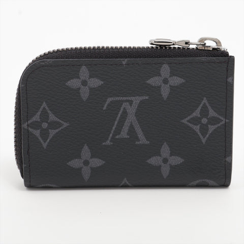LOUIS VUITTON Monogram Eclipse Porte Monnaie Jour Card Case Coin case black WS16277