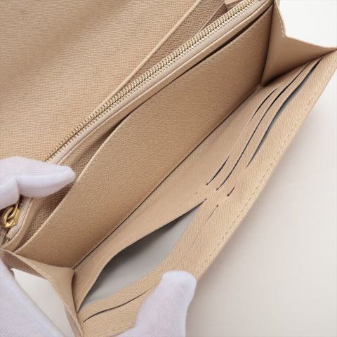 LOUIS VUITTON Azur Damier Portefeuille Sarah Purse Ivory Bifold Wallet Ivory WS16281