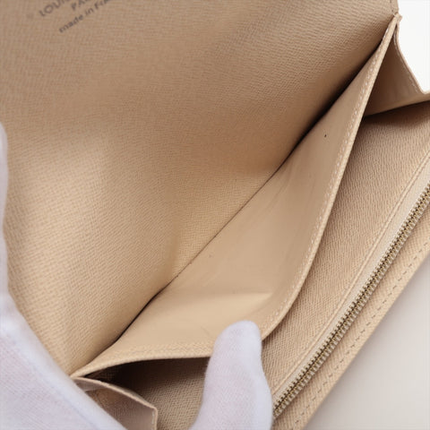 LOUIS VUITTON Azur Damier Portefeuille Sarah Purse Ivory Bifold Wallet Ivory WS16281