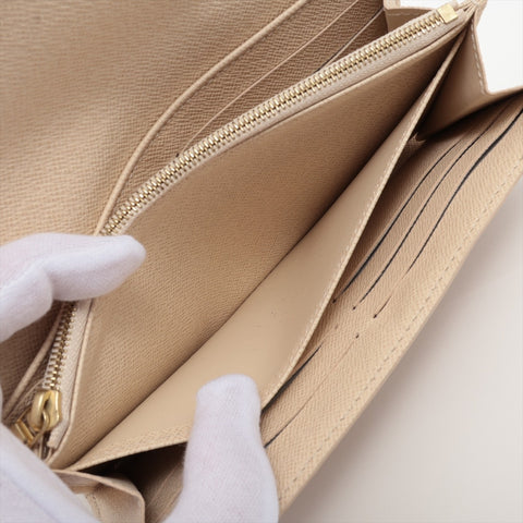 LOUIS VUITTON Azur Damier Portefeuille Sarah Purse Ivory Bifold Wallet Ivory WS16281