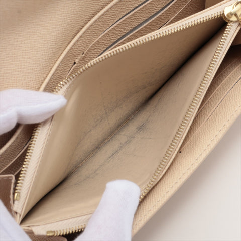 LOUIS VUITTON Azur Damier Portefeuille Sarah Purse Ivory Bifold Wallet Ivory WS16281