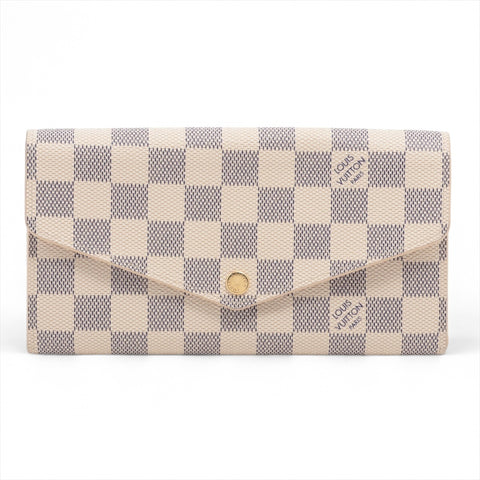 LOUIS VUITTON Azur Damier Portefeuille Sarah Purse Ivory Bifold Wallet Ivory WS16281