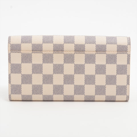 LOUIS VUITTON Azur Damier Portefeuille Sarah Purse Ivory Bifold Wallet Ivory WS16281