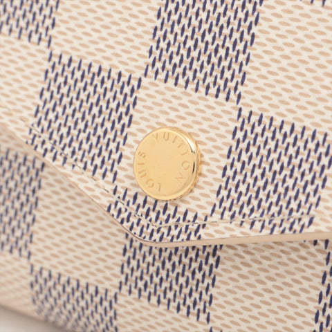 LOUIS VUITTON Azur Damier Portefeuille Sarah Purse Ivory Bifold Wallet Ivory WS16281