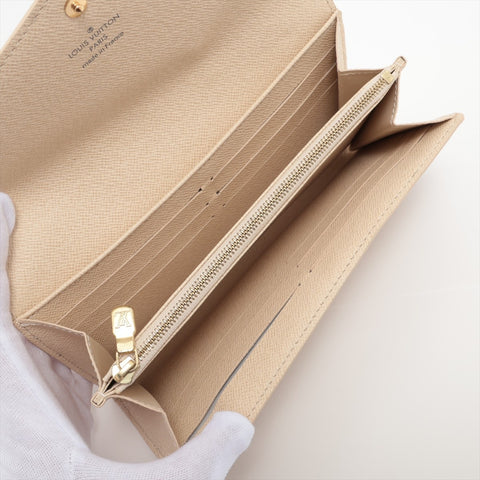 LOUIS VUITTON Azur Damier Portefeuille Sarah Purse Ivory Bifold Wallet Ivory WS16281