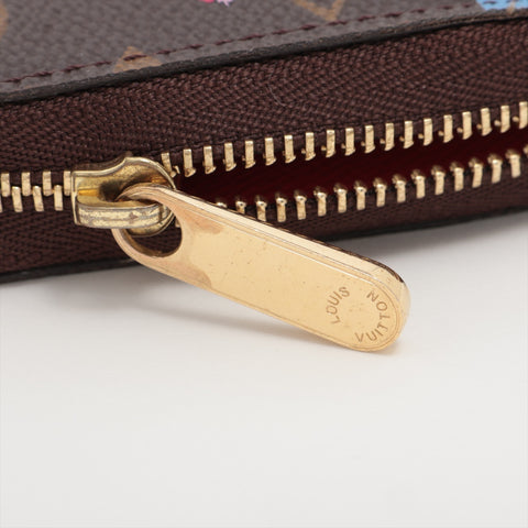 LOUIS VUITTON 2018 Monogram Illustre Zip Around Purse Coin case Cocrico red WS16282