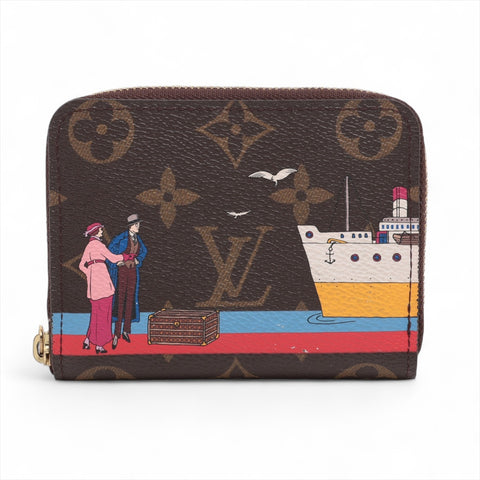 LOUIS VUITTON 2018 Monogram Illustre Zip Around Purse Coin case Cocrico red WS16282
