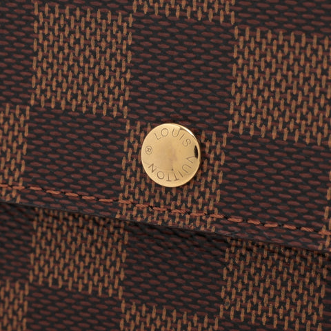 LOUIS VUITTON 2003 Damier Portefeuille Sarah Bifold Wallet Brown WS16285