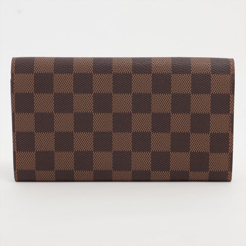 LOUIS VUITTON 2003 Damier Portefeuille Sarah Bifold Wallet Brown WS16285
