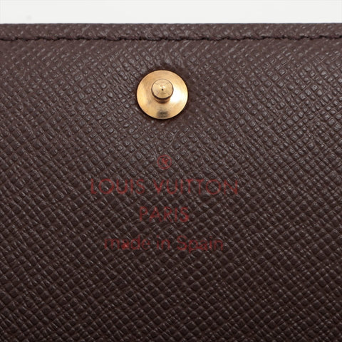 LOUIS VUITTON 2003 Damier Portefeuille Sarah Bifold Wallet Brown WS16285