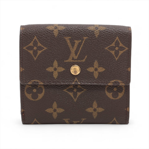 LOUIS VUITTON 2004 Monogram Porte Monnaie Bier Cards Bifold Wallet Brown WS16291