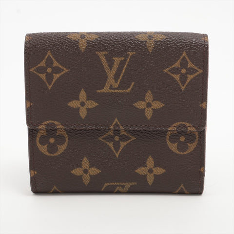 LOUIS VUITTON 2004 Monogram Porte Monnaie Bier Cards Bifold Wallet Brown WS16291
