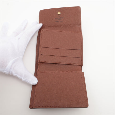 LOUIS VUITTON 2004 Monogram Porte Monnaie Bier Cards Bifold Wallet Brown WS16291