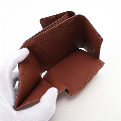 LOUIS VUITTON 2004 Monogram Porte Monnaie Bier Cards Bifold Wallet Brown WS16291