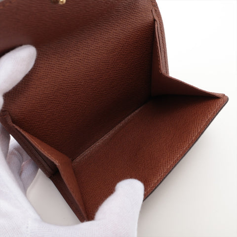LOUIS VUITTON 2004 Monogram Porte Monnaie Bier Cards Bifold Wallet Brown WS16291
