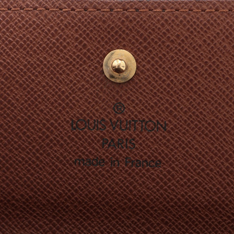 LOUIS VUITTON 2004 Monogram Porte Monnaie Bier Cards Bifold Wallet Brown WS16291