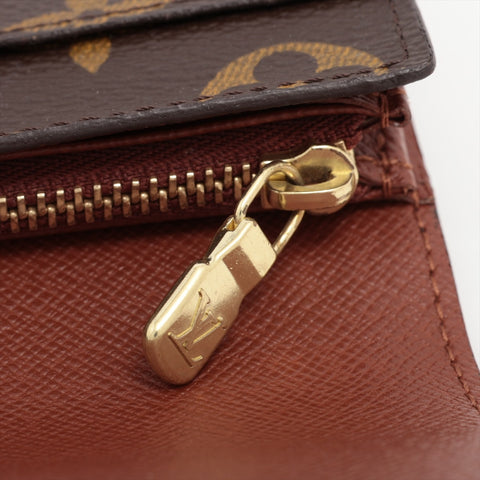 LOUIS VUITTON 2002 Monogram Porte Monnaie Credit Purse Brown WS16293