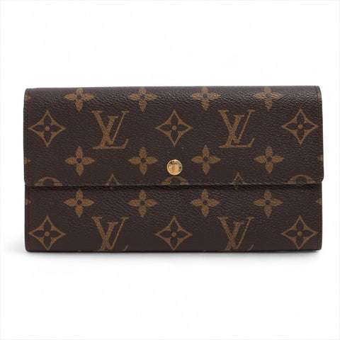 LOUIS VUITTON 2002 Monogram Porte Monnaie Credit Purse Brown WS16293