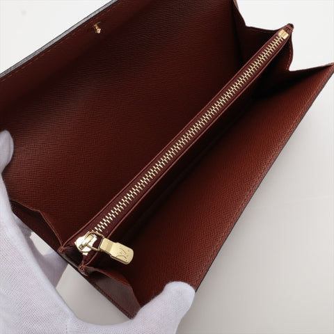 LOUIS VUITTON 2002 Monogram Porte Monnaie Credit Purse Brown WS16293