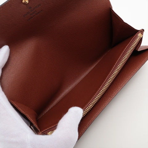 LOUIS VUITTON 2002 Monogram Porte Monnaie Credit Purse Brown WS16293