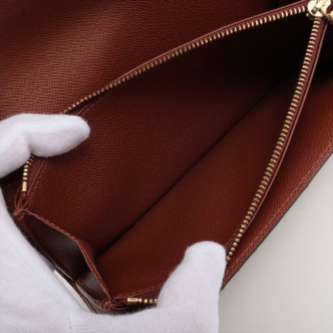 LOUIS VUITTON 2002 Monogram Porte Monnaie Credit Purse Brown WS16293