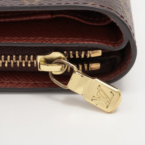 LOUIS VUITTON 2001 Monogram Compact Zip Bifold Wallet Brown WS16294