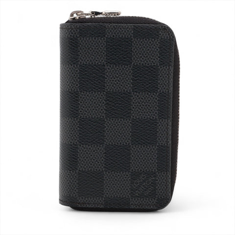 LOUIS VUITTON Damier Graphite Zippy Coin Purse Card Case Coin case black WS16295