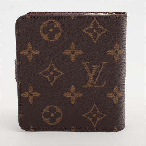 LOUIS VUITTON 2006 Monogram Compact Zip Bifold Wallet Brown WS16297