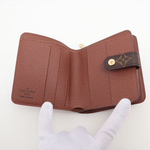 LOUIS VUITTON 2006 Monogram Compact Zip Bifold Wallet Brown WS16297
