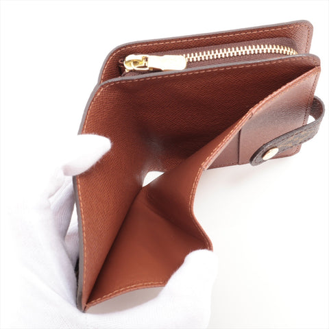 LOUIS VUITTON 2006 Monogram Compact Zip Bifold Wallet Brown WS16297