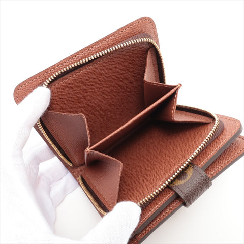LOUIS VUITTON 2006 Monogram Compact Zip Bifold Wallet Brown WS16297