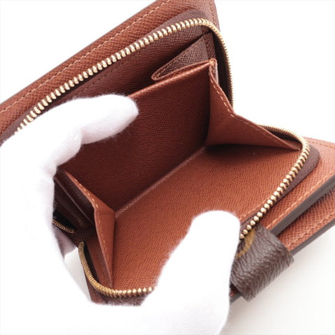 LOUIS VUITTON 2006 Monogram Compact Zip Bifold Wallet Brown WS16297