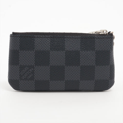 LOUIS VUITTON Damier Pochette Clé Coin Case (2024) Key holder black WS16300