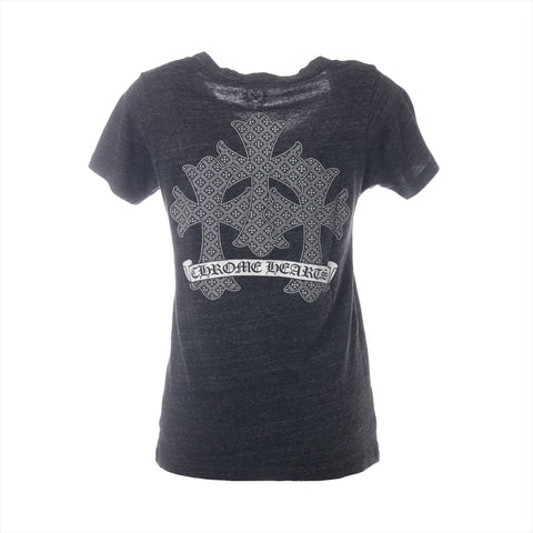 CHROME HEARTS Cotton Cemetery Cross Print Medium Short sleeve T-shirt gray WS16303