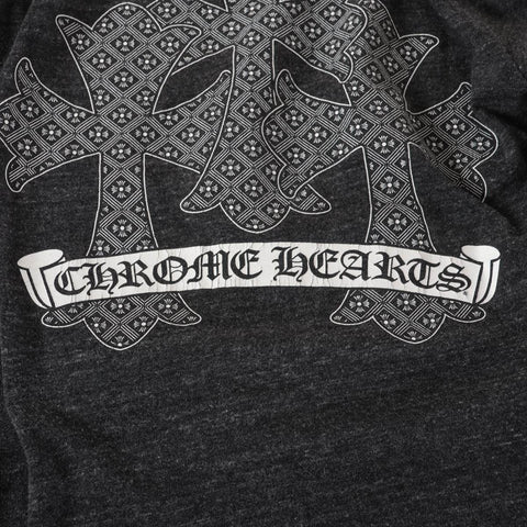 CHROME HEARTS Cotton Cemetery Cross Print Medium Short sleeve T-shirt gray WS16303